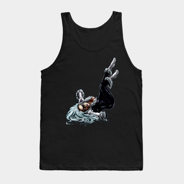 Black Cat in Color Tank Top by D. Fillz